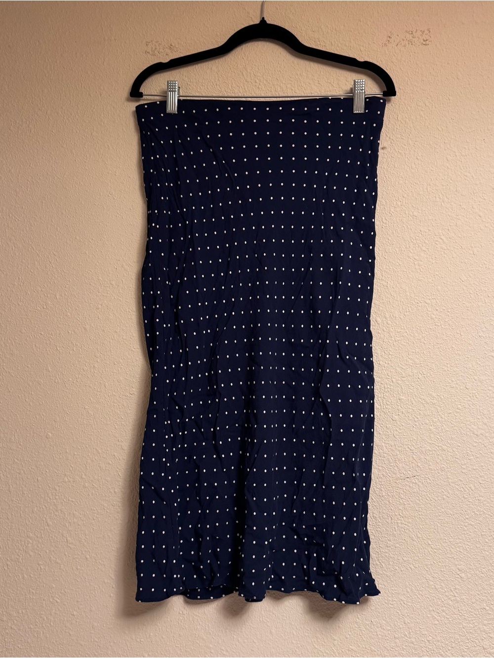 Madewell Navy Polka Dot Midi Skirt